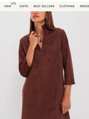 Tuckernuck Chocolate Brown Suede-Look Tunic